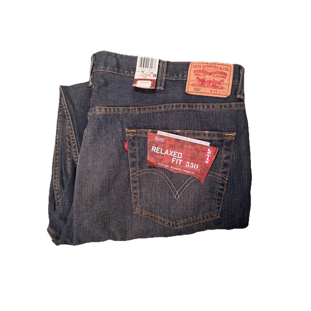 Men's Levi's 550 Relaxed Fit,  Big & Tall Jeans size 46x30, dark wash - NEW